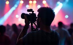 A photographer taking pictures at a busy event